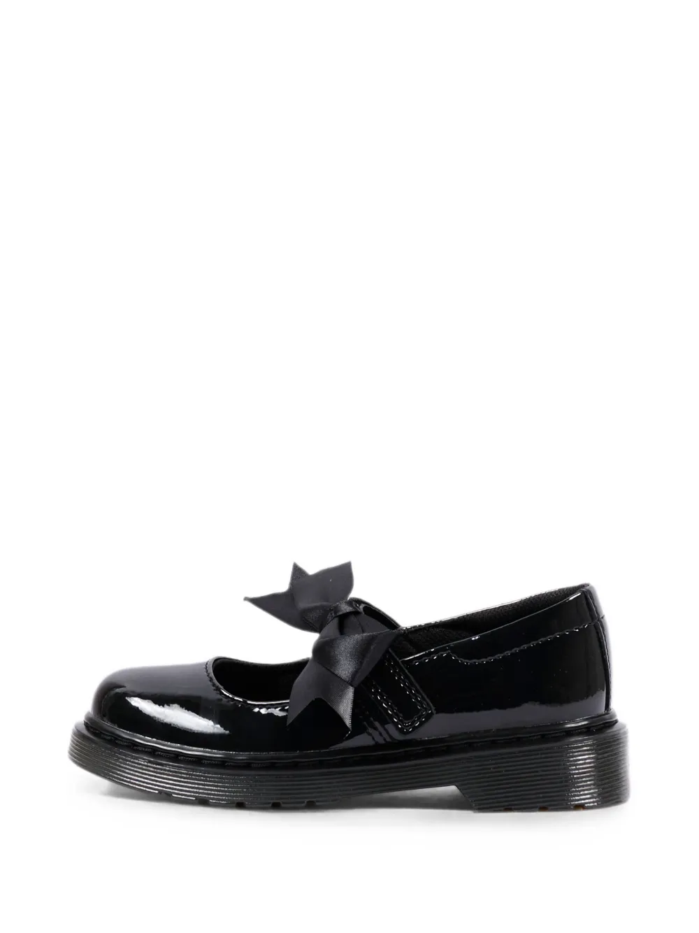 Dr. Martens Kids Maccy II patent-leather bow-detail ballet flats Zwart
