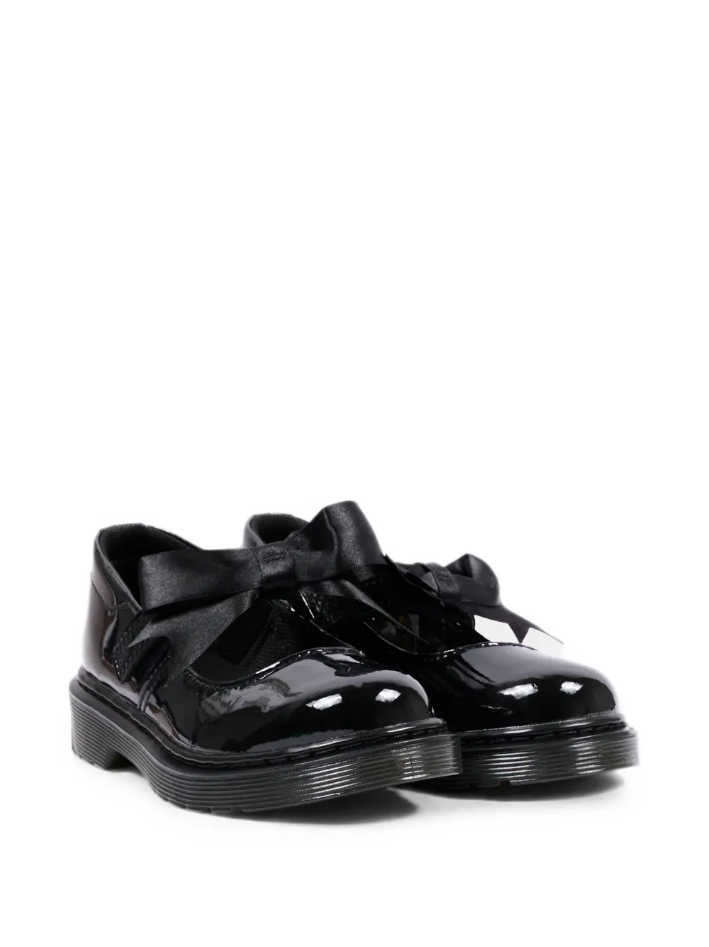 Dr. Martens Kids Maccy II patent-leather bow-detail ballet flats Zwart