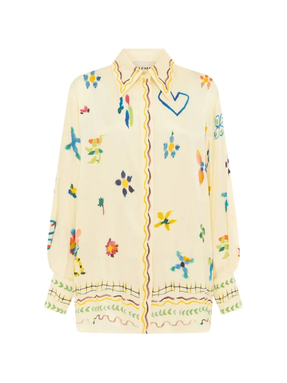 ALEMAIS Sidi graphic-print silk shirt - Multicolour