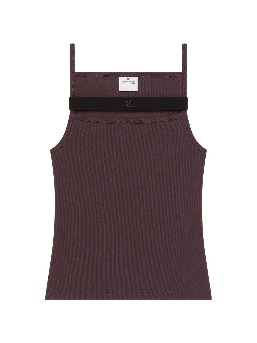 Courrèges ribbed-knit strap-detail tank top - Viola