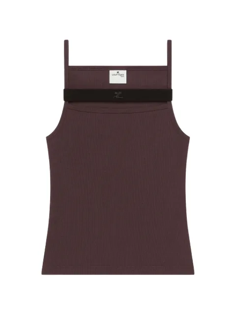 Courrèges camiseta tejida con detalle de tiras