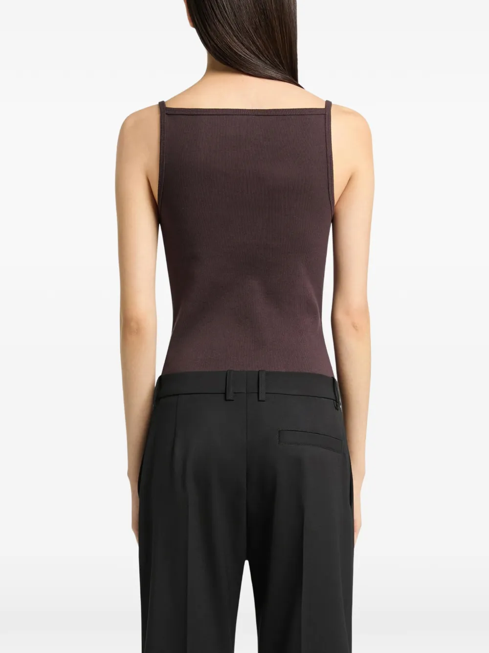 Courrèges Ribgebreide tanktop met bandje Paars