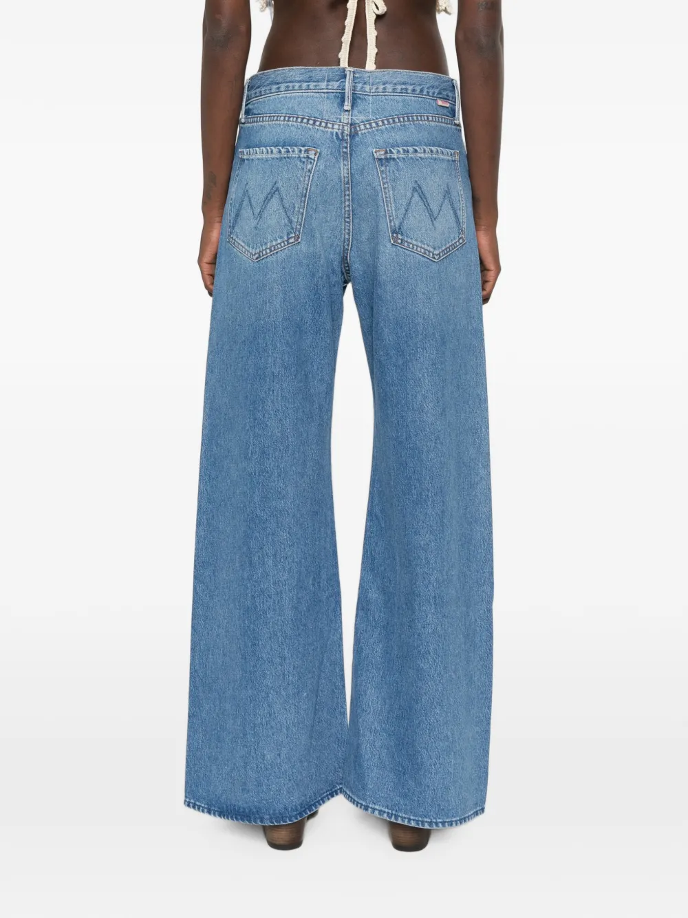 MOTHER Jeans met wijde pijpen en naad detail Blauw