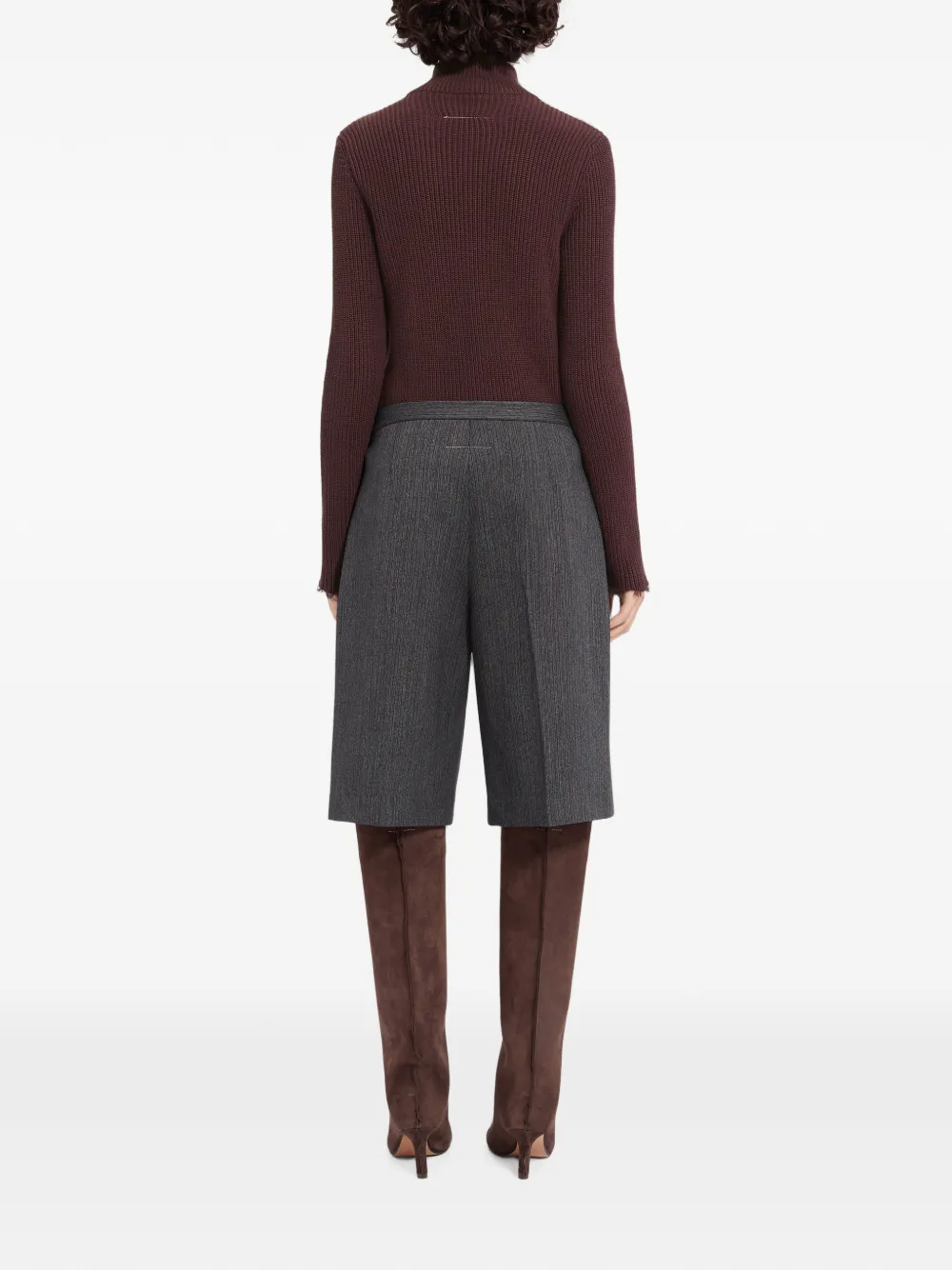 MM6 Maison Margiela Gestreepte shorts van wolblend Grijs