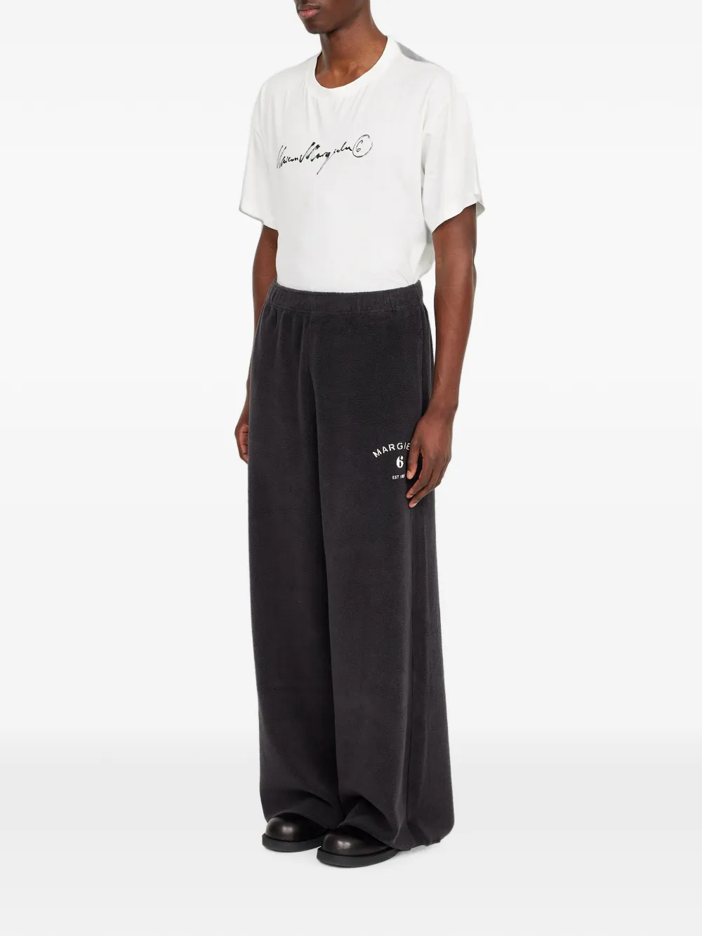 MM6 Maison Margiela Geborstelde fleece katoenen joggingbroek Grijs