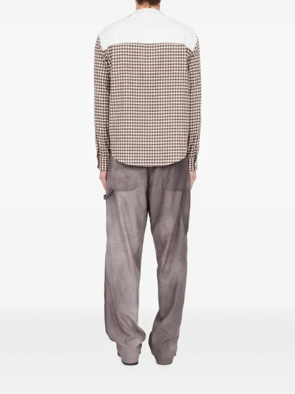 MM6 Maison Margiela チェック フランネルシャツ | ブラウン | FARFETCH JP