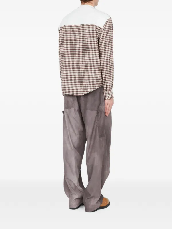 MM6 Maison Margiela チェック フランネルシャツ | ブラウン | FARFETCH JP