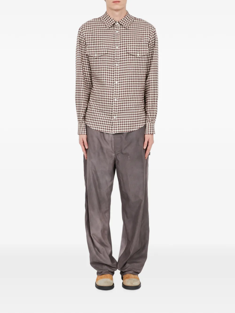MM6 Maison Margiela Flanellen overhemd Bruin