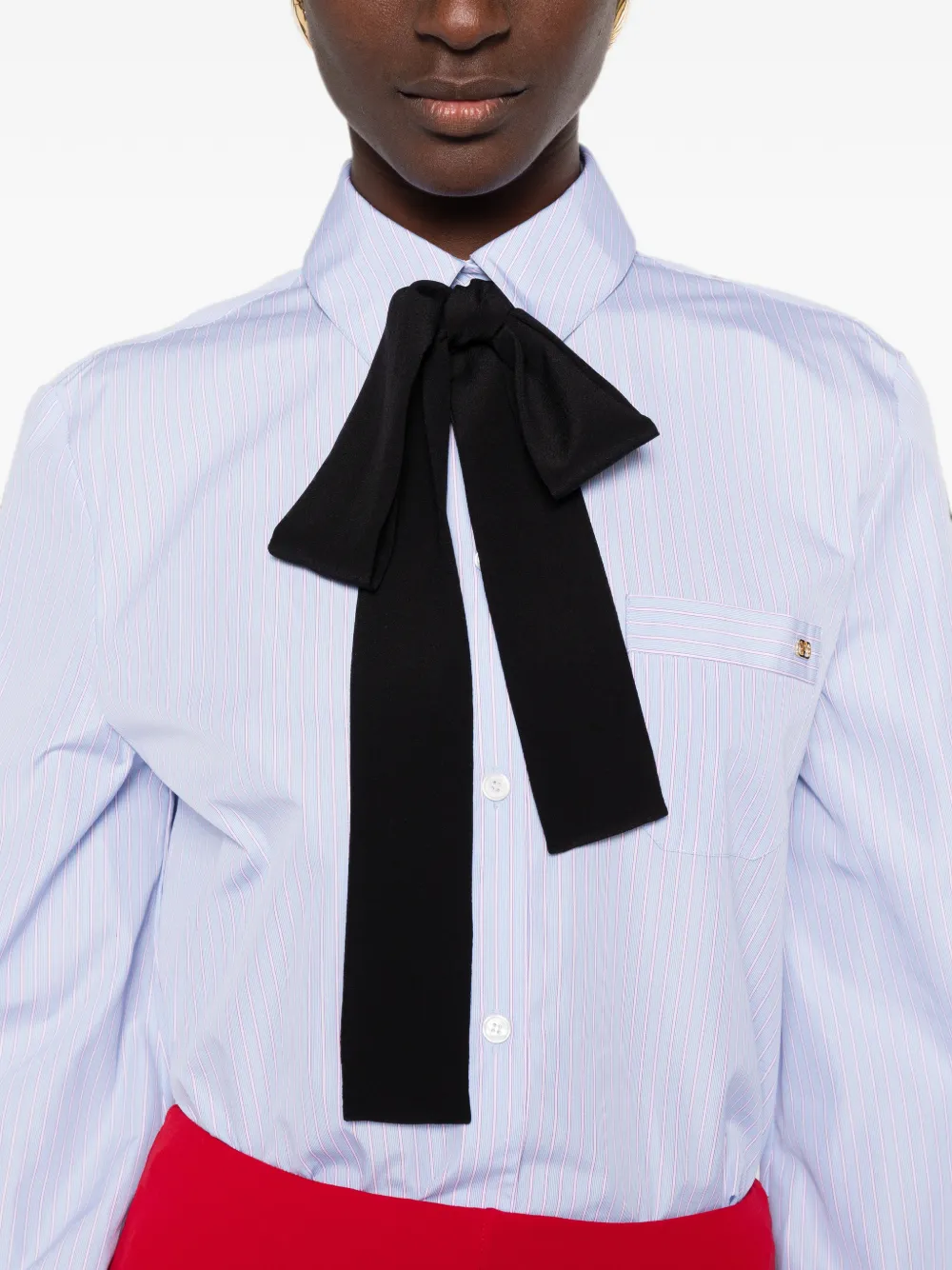 Valentino Garavani Gestreepte blouse met strik-detail Blauw