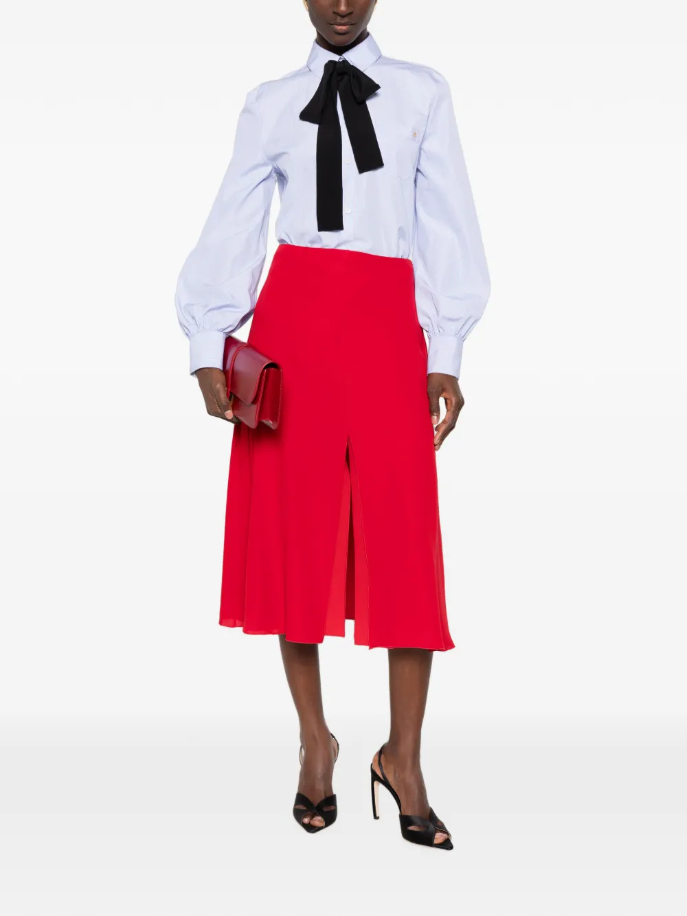 Valentino Garavani Gestreepte blouse met strik-detail Blauw