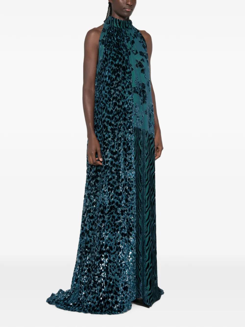 Pierre-Louis Mascia Maxi-jurk met print Blauw