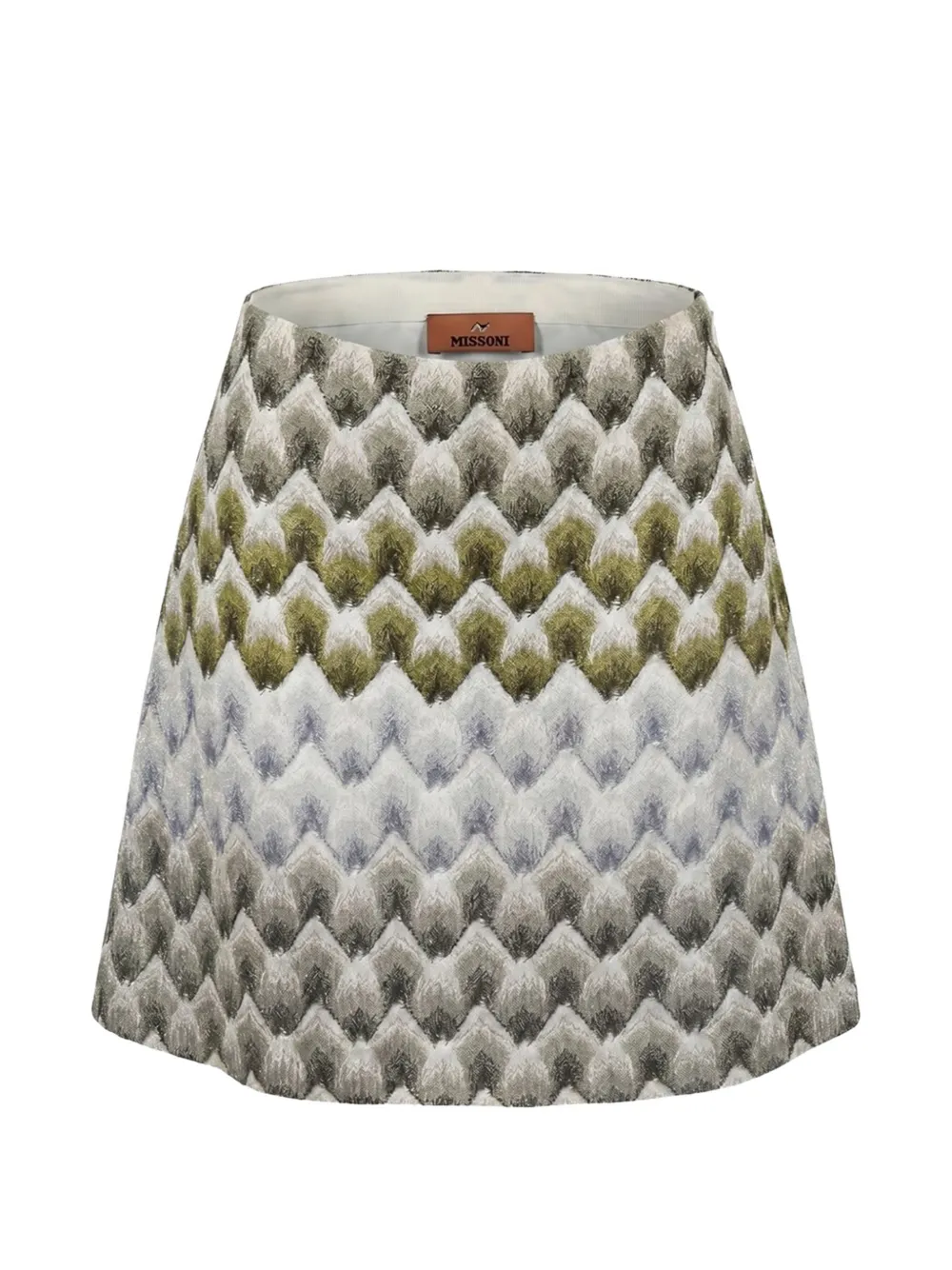 Missoni zigzag-knit A-line mini skirt - Verde