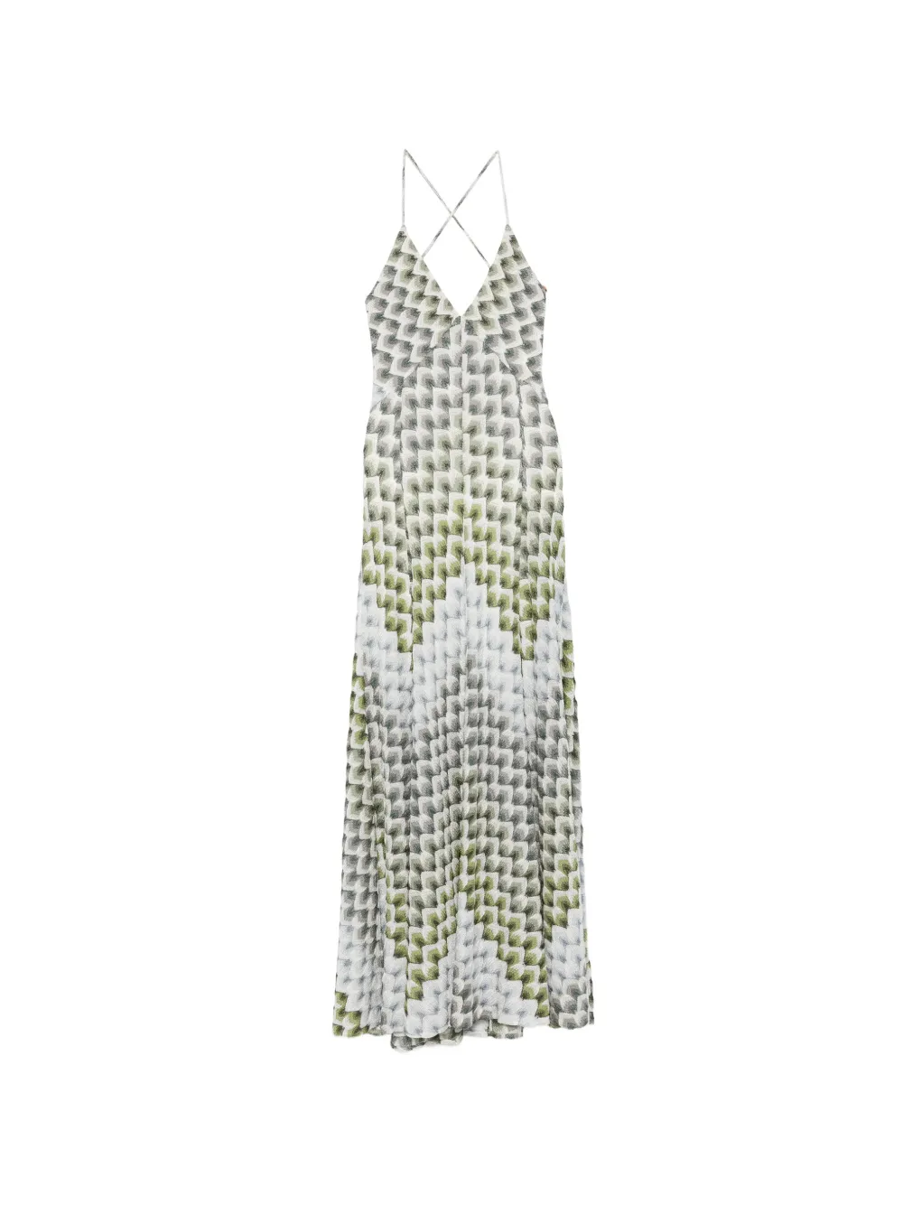 Missoni geometric-print halterneck maxi dress - Grün