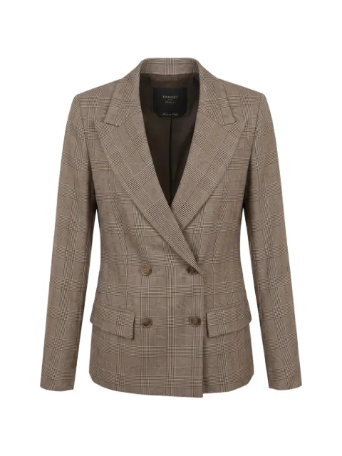 TWINSET double-breasted checked blazer