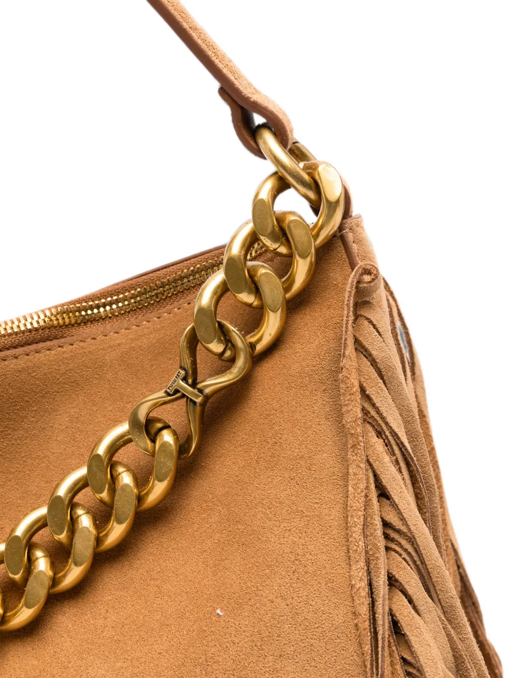 TWINSET fringe-trimmed chain-link shoulder bag Bruin