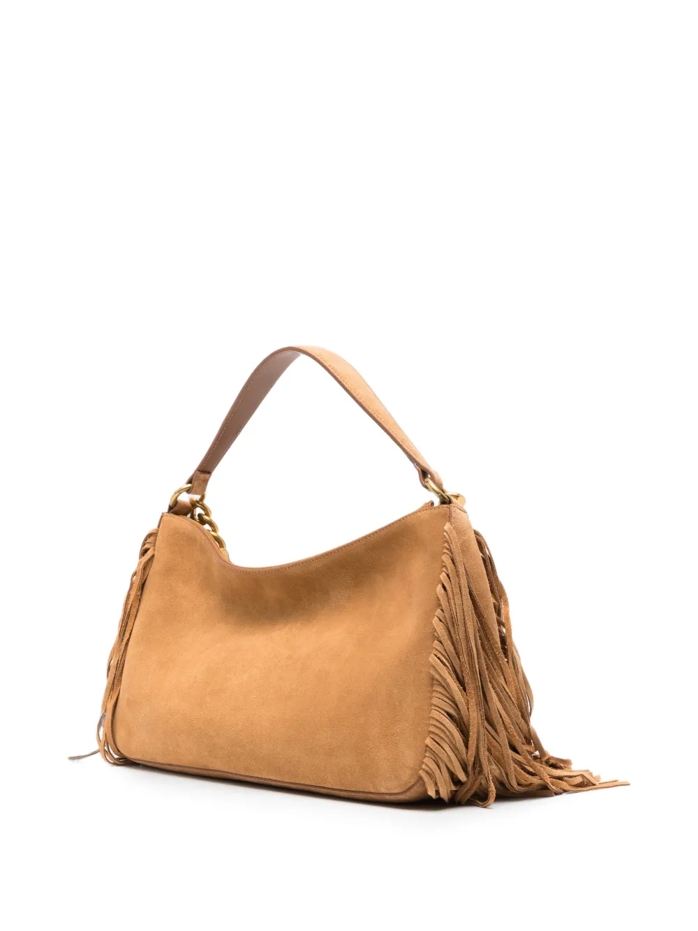 TWINSET fringe-trimmed chain-link shoulder bag Bruin