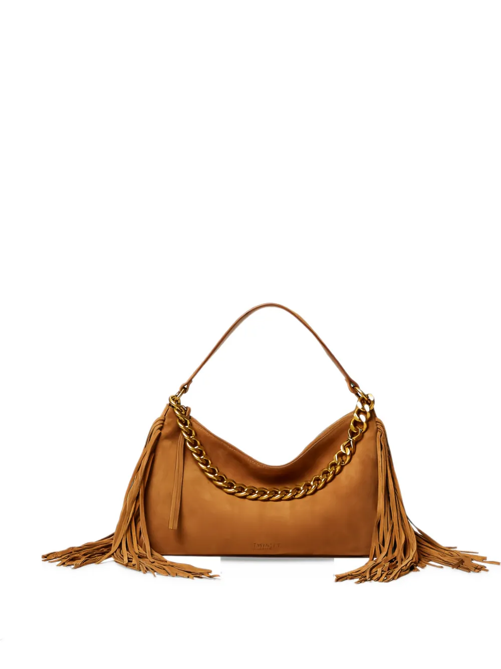 TWINSET fringe-trimmed chain-link shoulder bag - Marrone