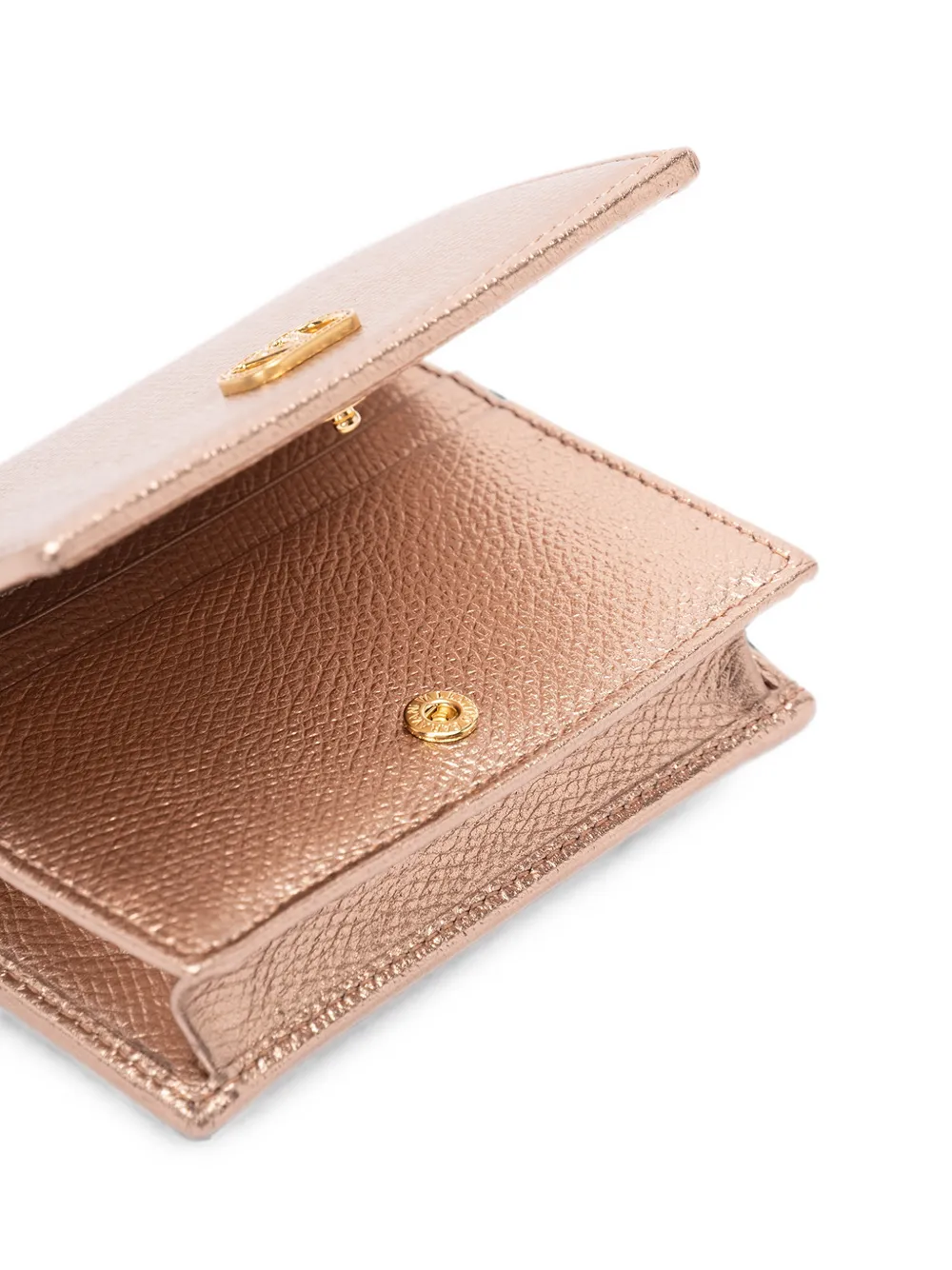 Valentino Garavani VLogo metallic leren portemonnee Roze