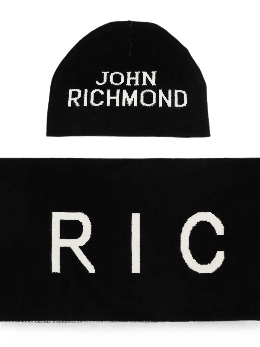 John Richmond Junior Muts met logo-intarsia Zwart