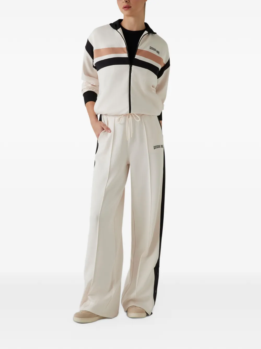 GUESS USA Suzanne full-zip sweatshirt Beige