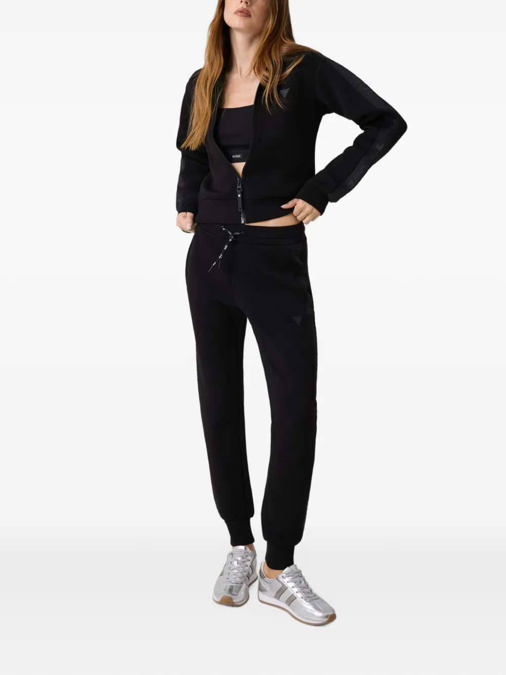 GUESS USA side logo tape sweatshirt Zwart