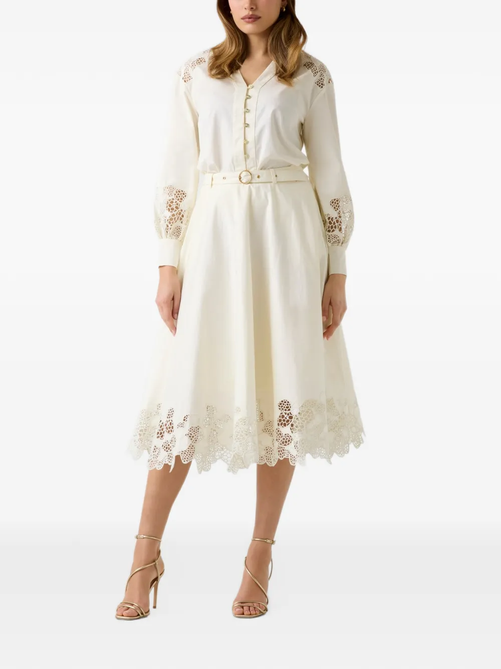 GUESS USA cricle pleated skirt Beige