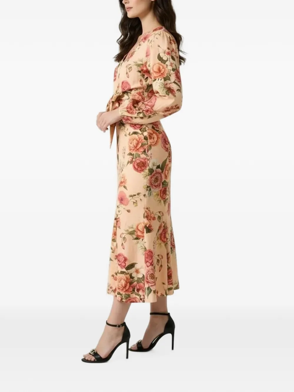 GUESS USA Ryan linen midi skirt Beige
