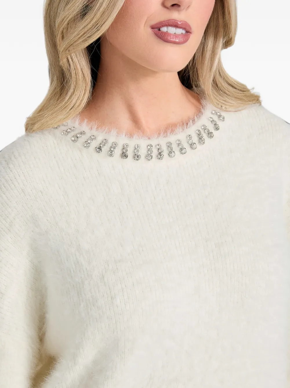 GUESS USA rhinestone-embellished Arisa sweater Beige