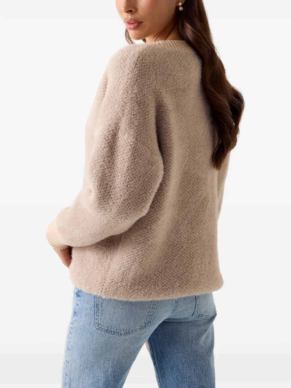 GUESS USA oversized fuzzy sweater Beige