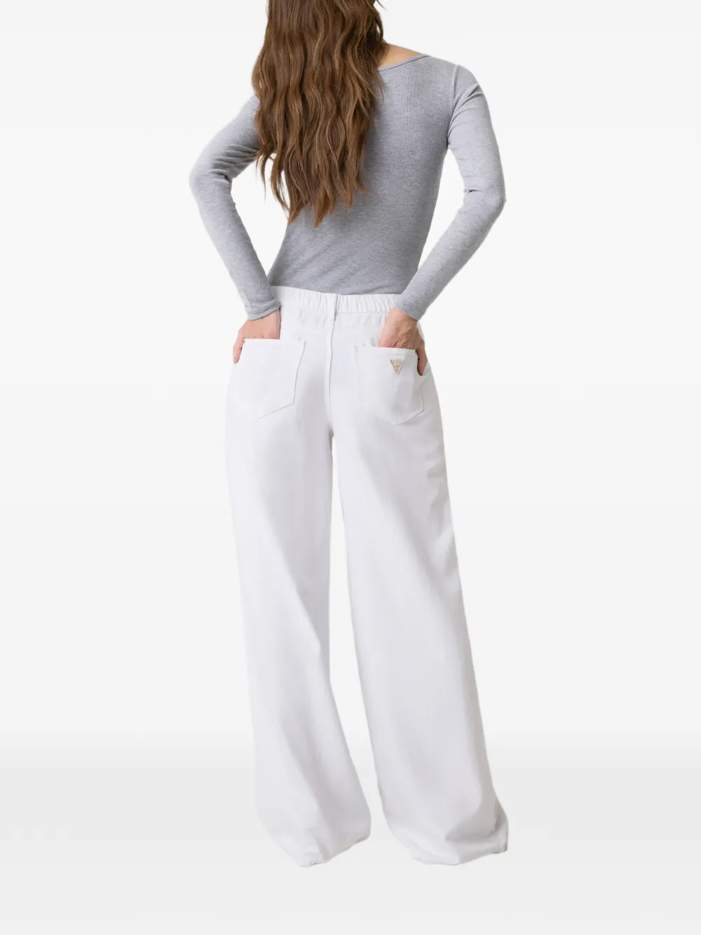 GUESS USA Broek met wijde pijpen Wit