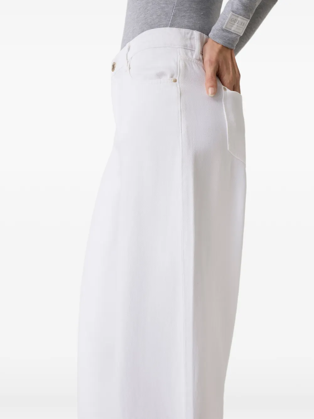 GUESS USA Broek met wijde pijpen Wit