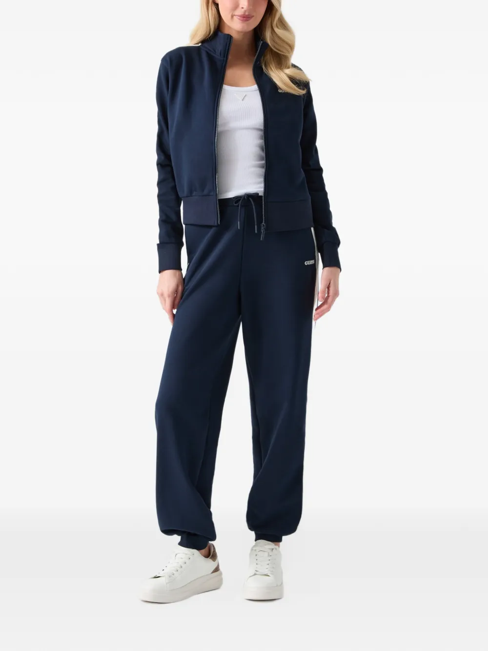 GUESS USA crochet-detail track pants Blauw