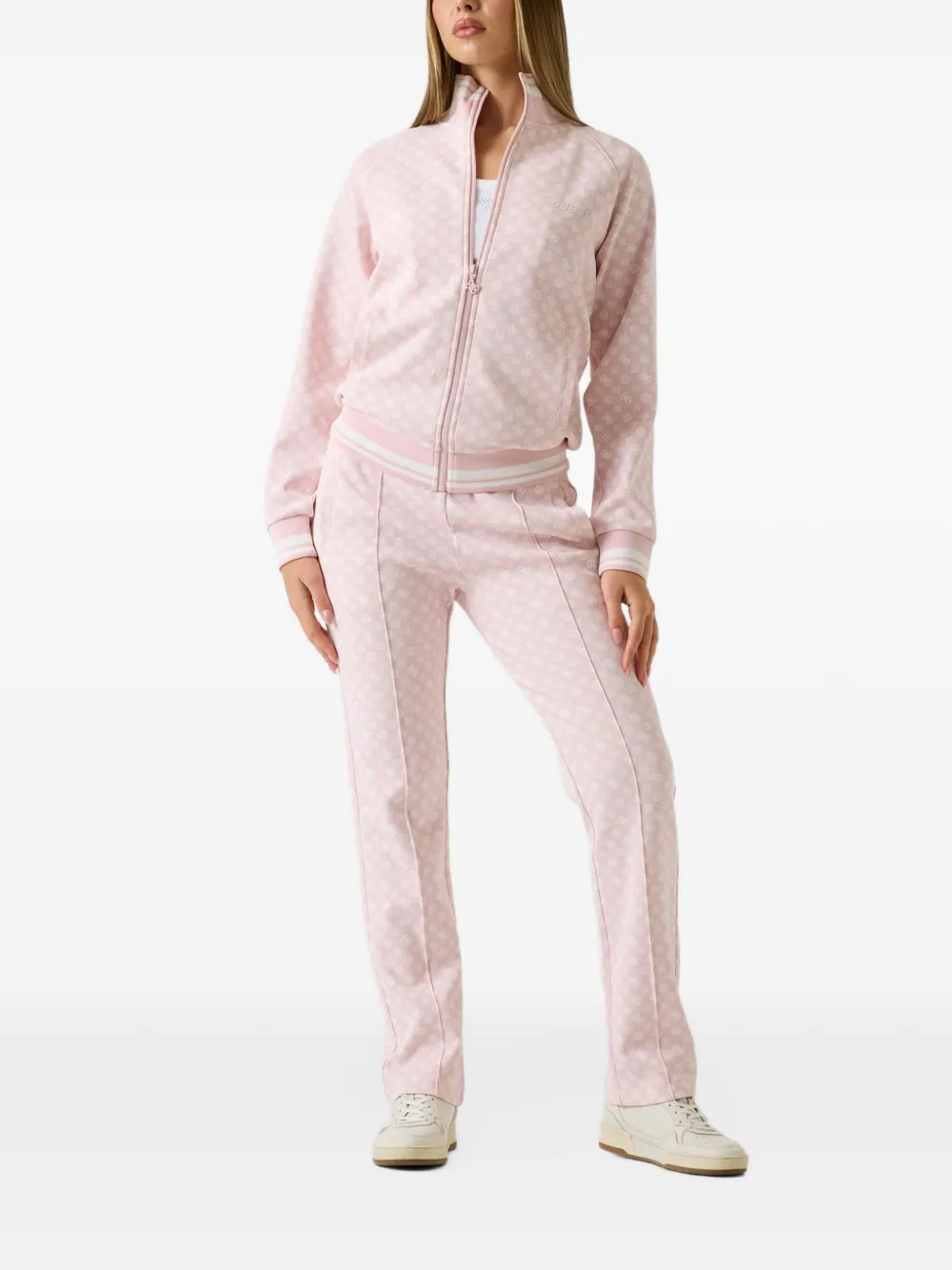 GUESS USA full zip scuba sweatshirt Roze