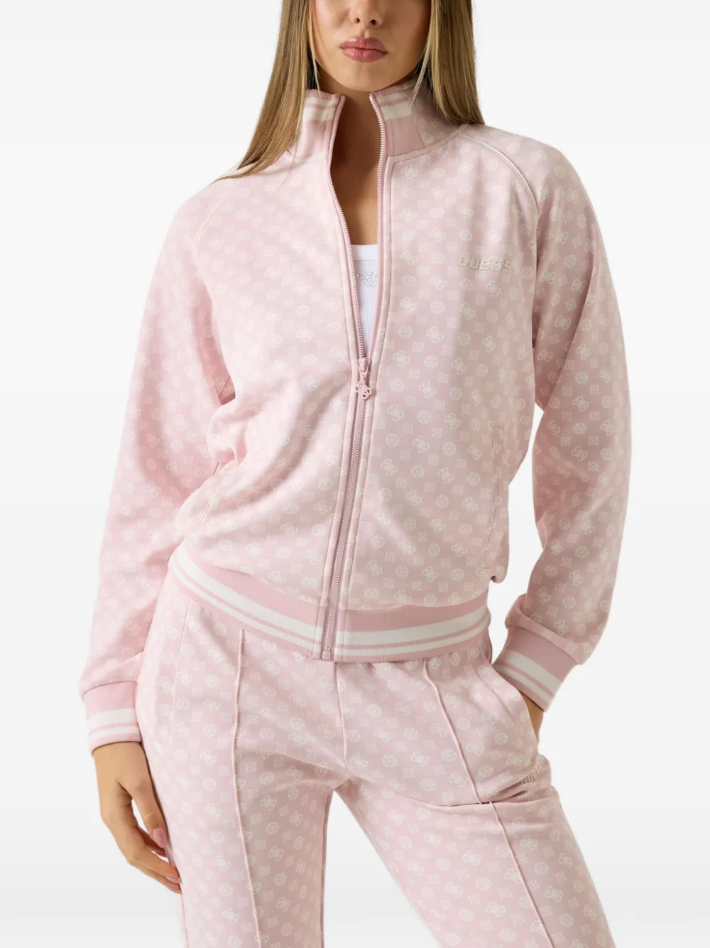 GUESS USA full zip scuba sweatshirt - Rosa