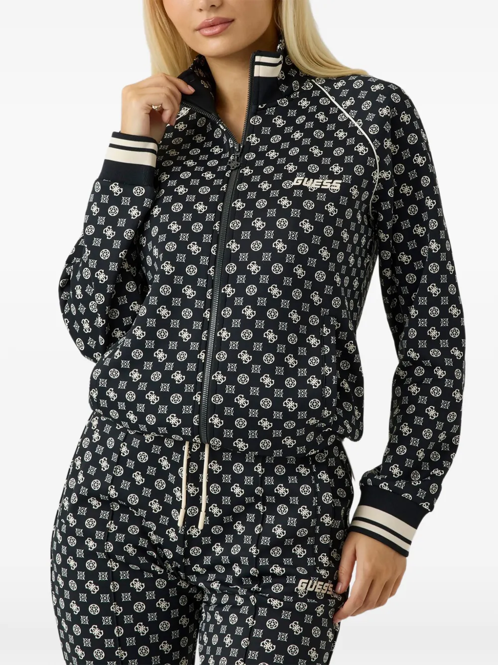 GUESS USA full zip scuba sweatshirt - Schwarz