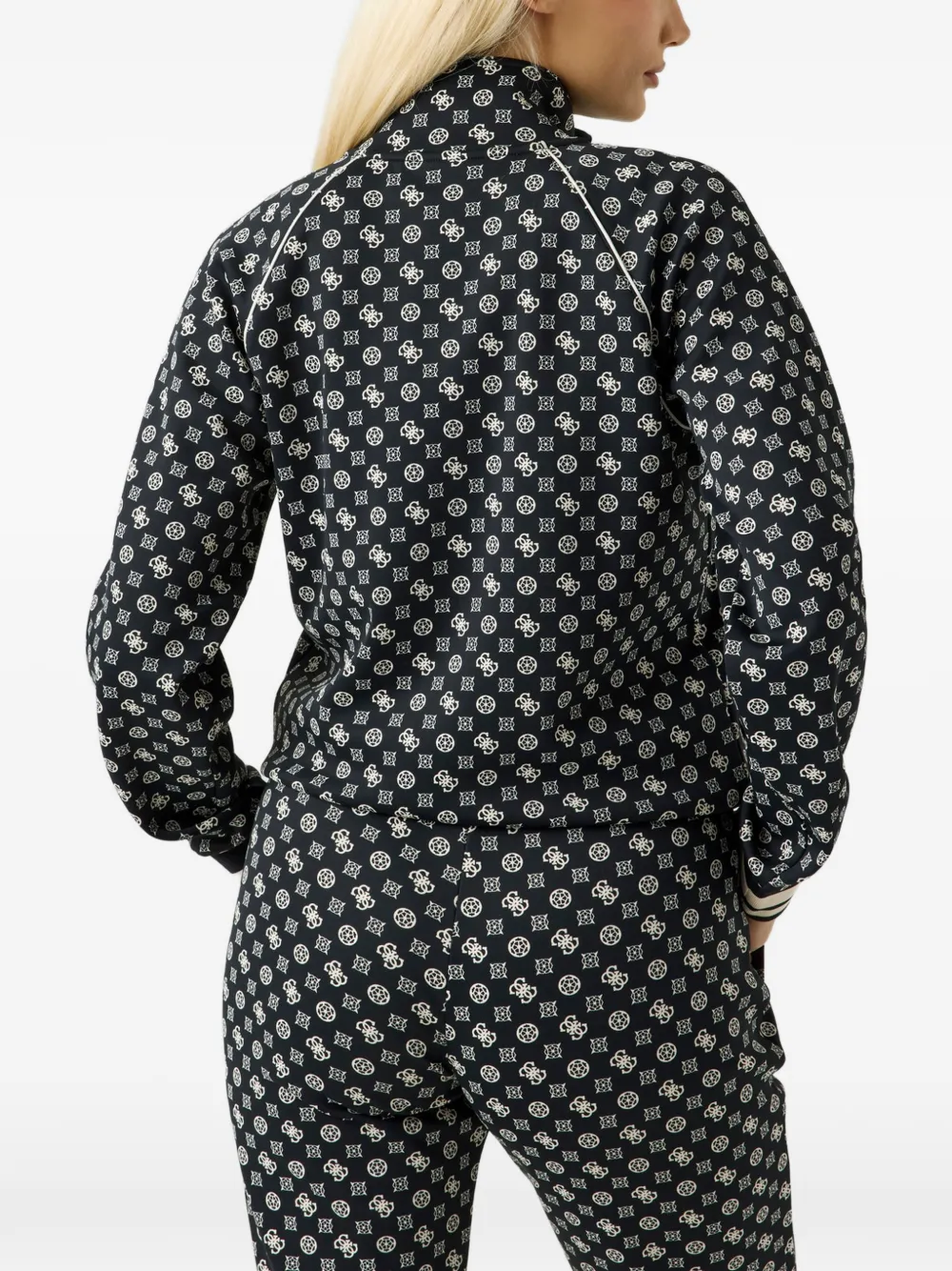 GUESS USA full zip scuba sweatshirt Zwart