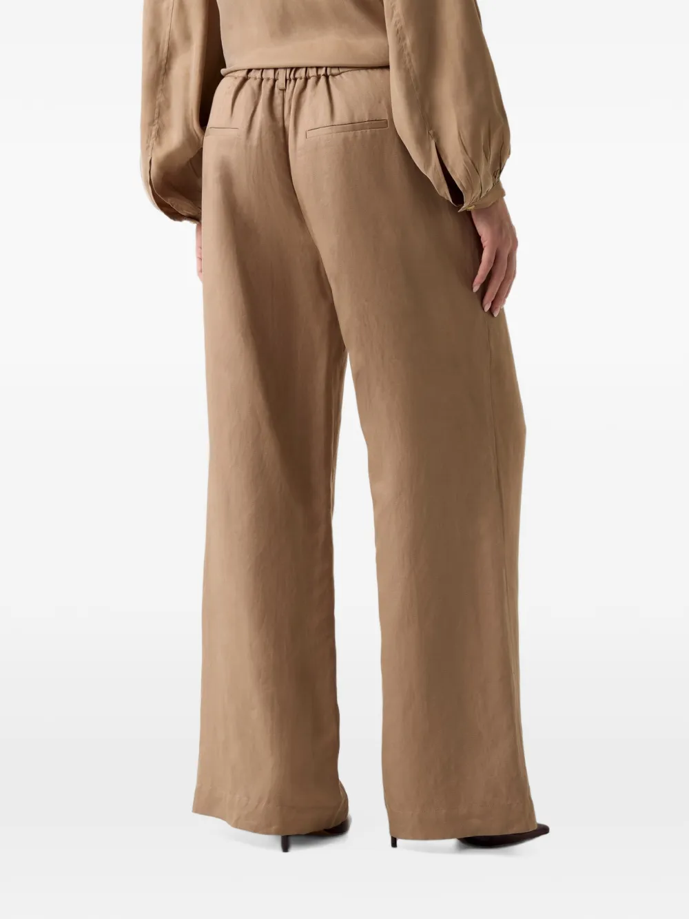 GUESS USA linen-blend flare pants Beige