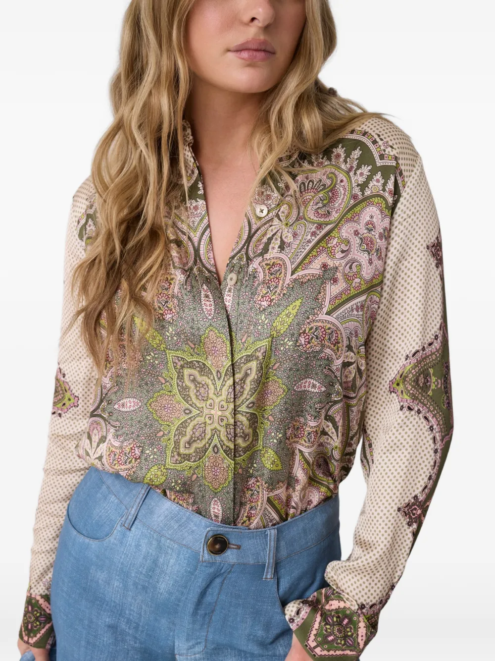 GUESS USA Marciano blouse met print Beige