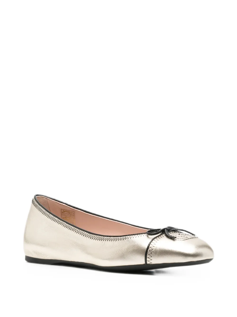 Valentino Garavani VLogo leather ballet flats Goud