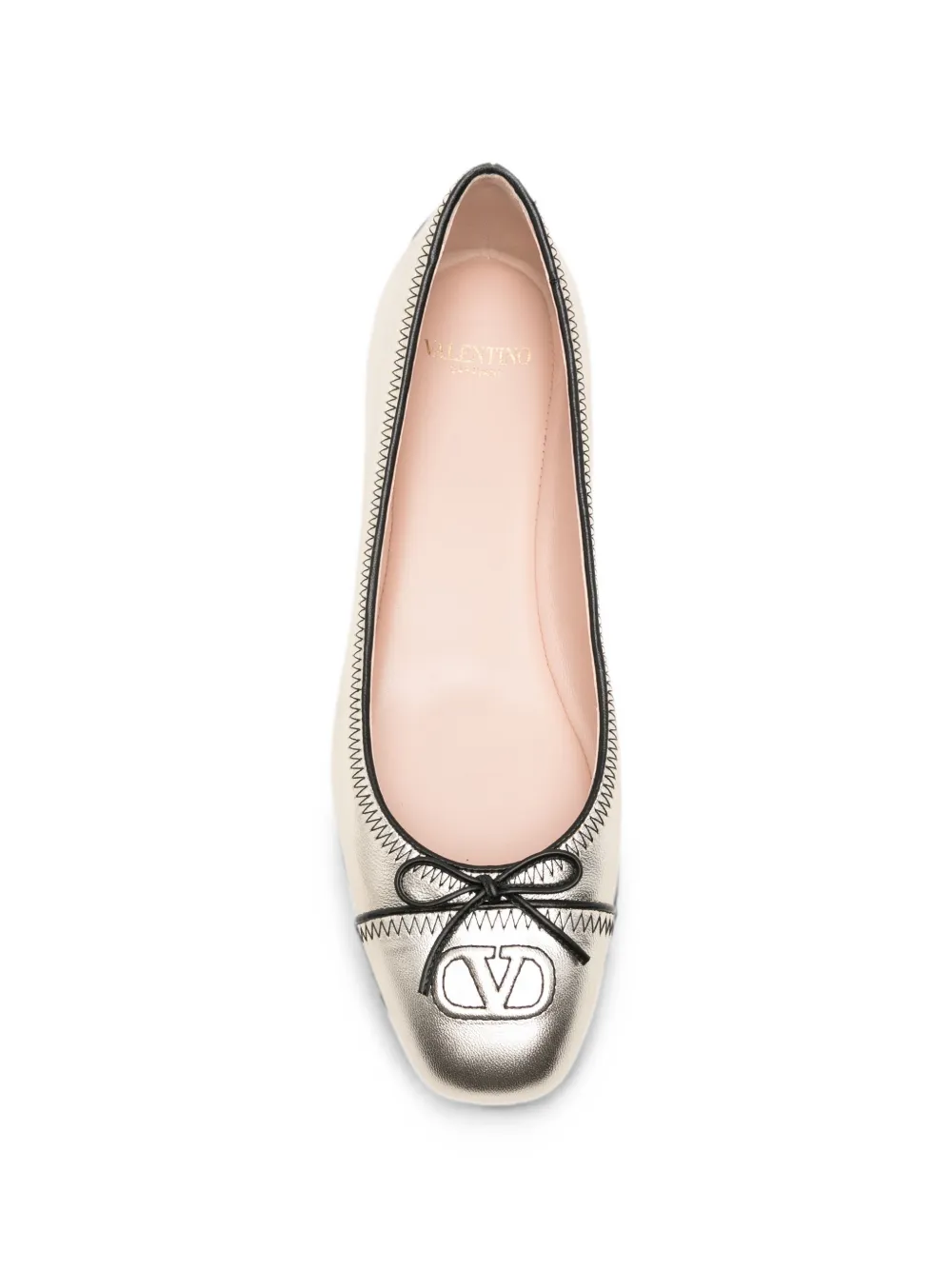 Valentino Garavani VLogo leather ballet flats Goud
