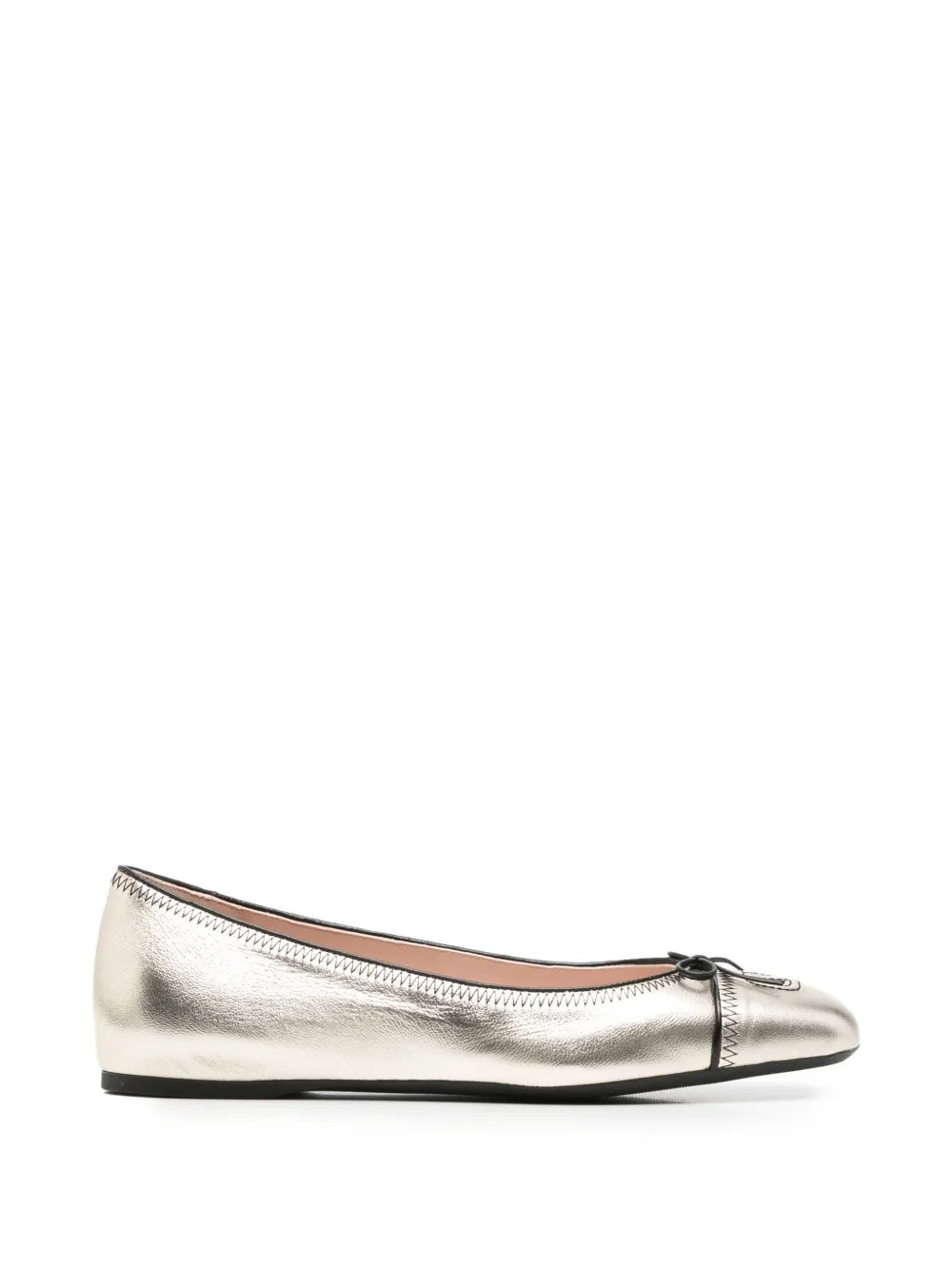 Valentino Garavani VLogo leather ballet flats Goud