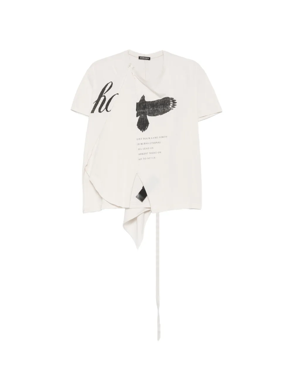 Ann Demeulemeester graphic-print panelled T-shirt - Toni neutri