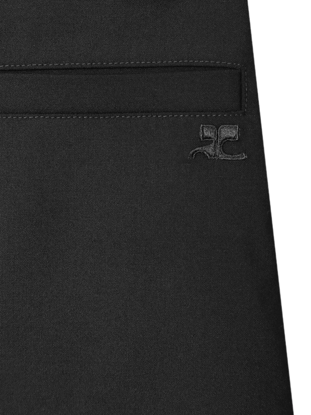 Courrèges Mini-rok met geborduurd logo en A-lijn Zwart