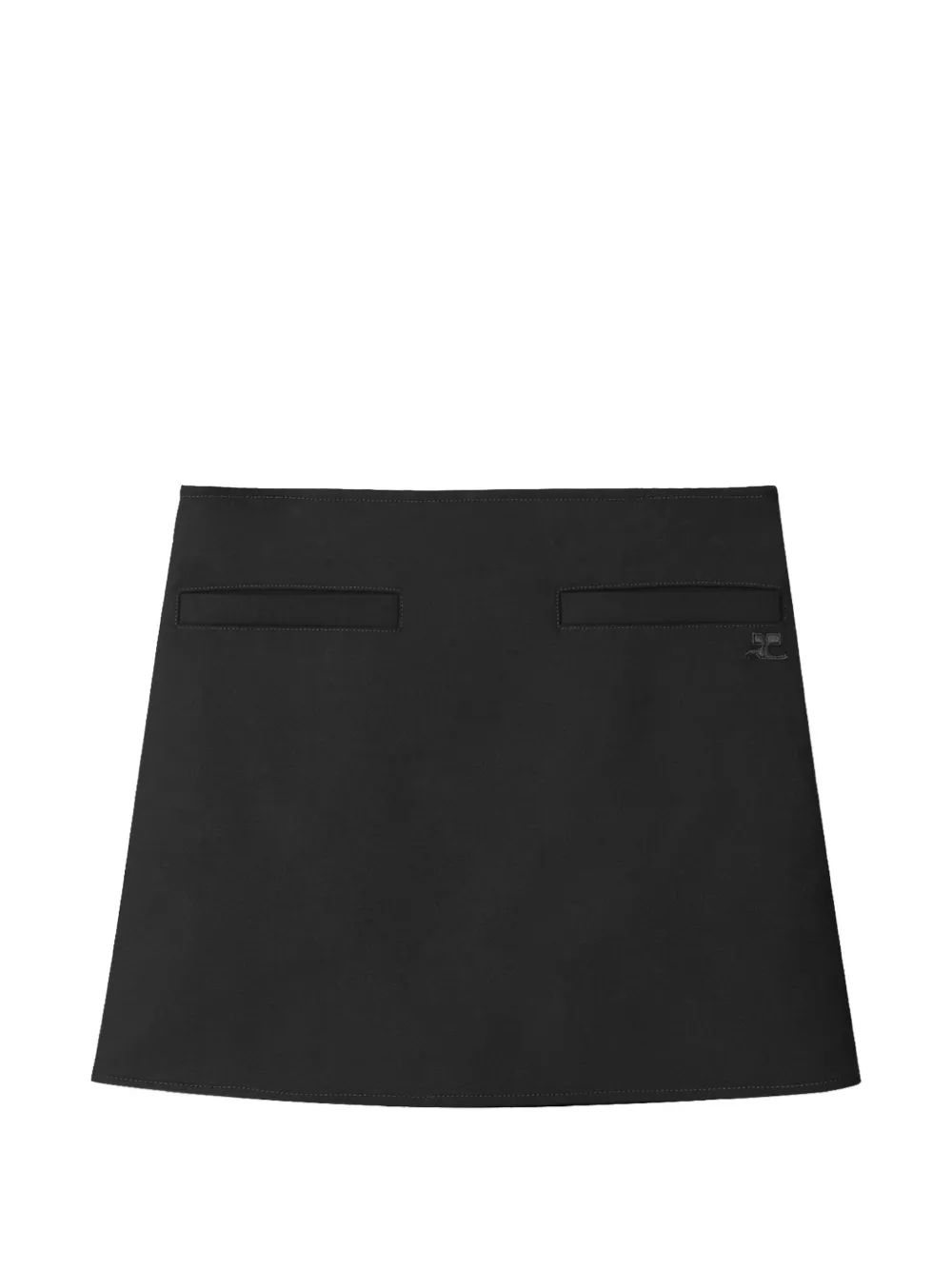 Courrèges logo-embroidered A-line mini skirt - Nero