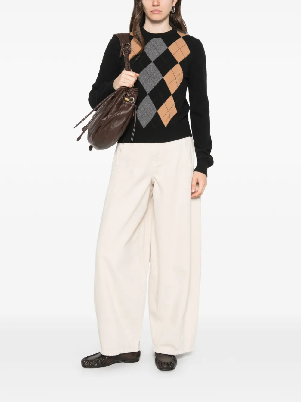 Jucca Trui met argyle patroon Zwart