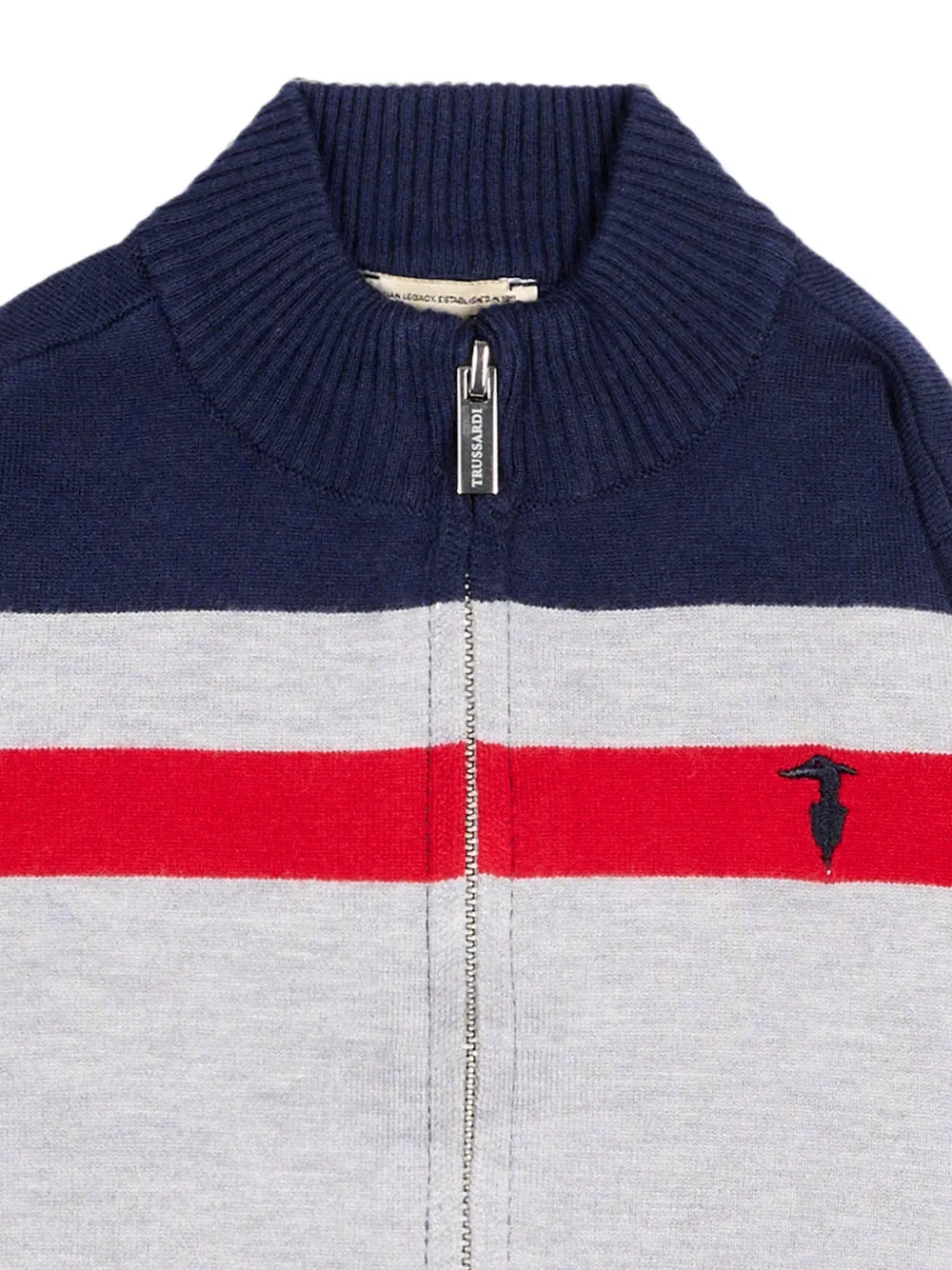 TRUSSARDI JUNIOR Gestreept vest met geborduurd logo Blauw