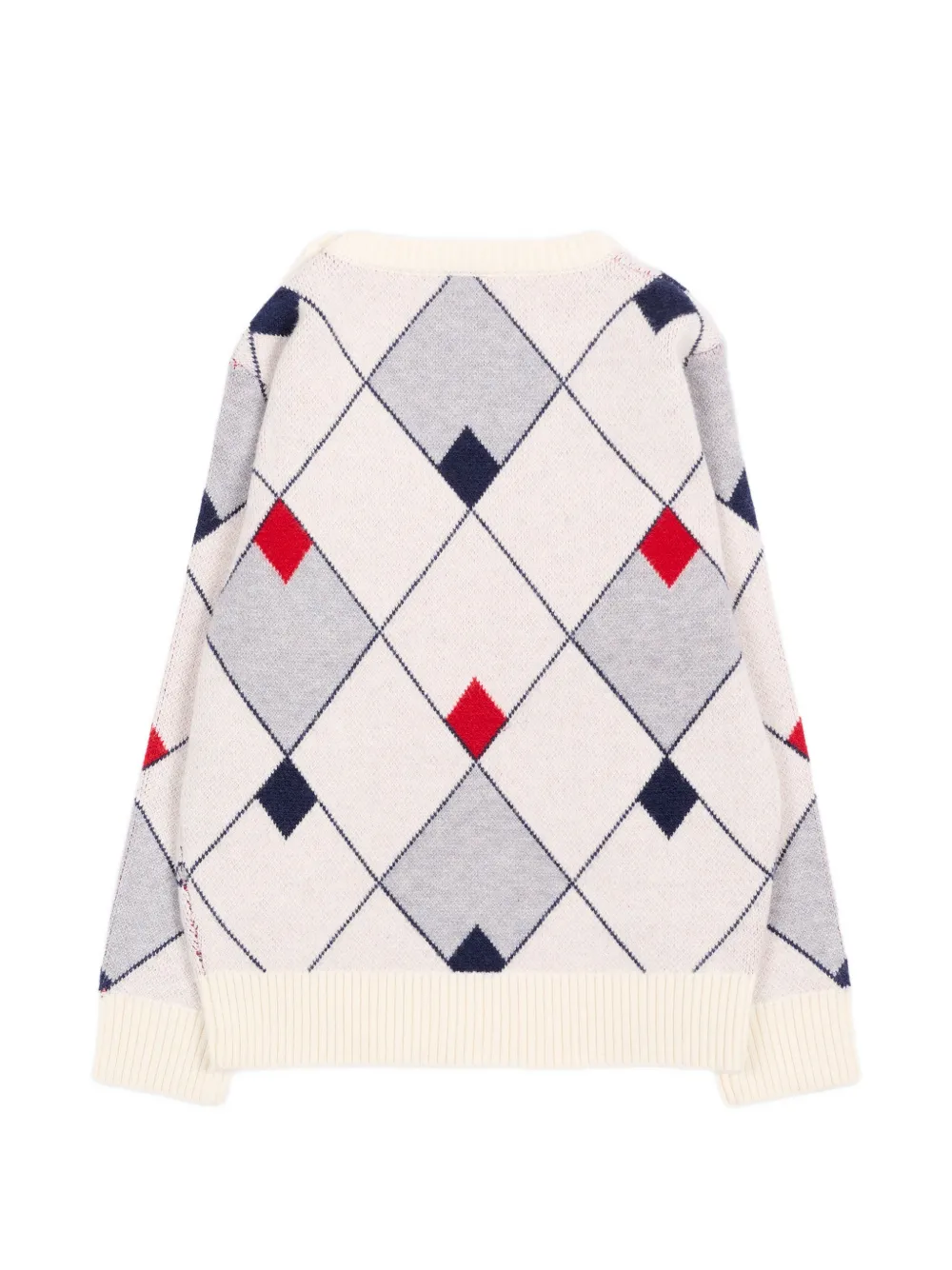 TRUSSARDI JUNIOR Trui met argyle-patroon en knopen op de schouders Beige
