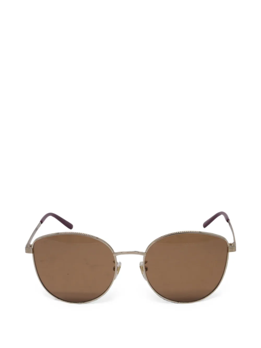 Gucci Pre-Owned Sonnenbrille mit rundem Gestell - Gold