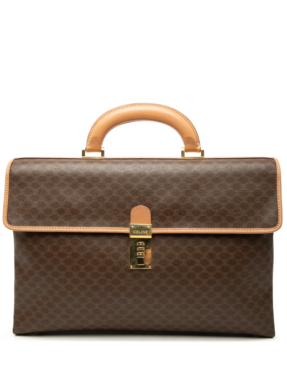 Celine Pre-Owned 2014 Macadam Coated Canvas business bag - Marrone