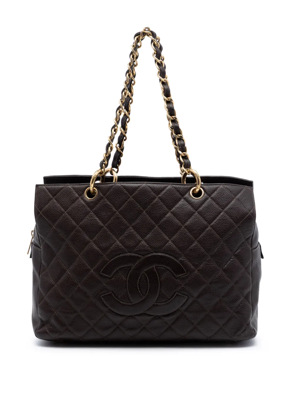 CHANEL Pre-Owned 2002-2003 Grand CC Caviar Timeless tote bag - Marrone